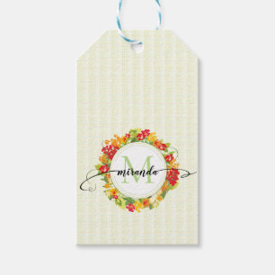 Etiqueta Para Presente Monograma de Caligrafia Floral