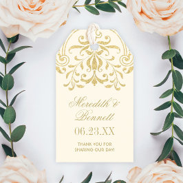 Etiqueta Para Presente Monograma de Casamento com Glamor de Ivory e Vinta