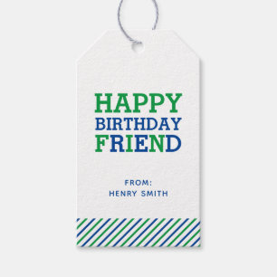 Etiqueta Para Presente Monograma de Disquete Moderno e Parabéns de Strik