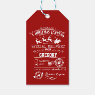 Etiqueta Para Presente Monograma de Entrega Especial Chic Christmas Expre