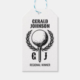 Etiqueta Para Presente Monograma de Golfe com Design de Wreath