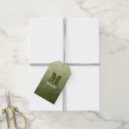 Etiqueta Para Presente Monograma de malha geométrica com gradiente de luz