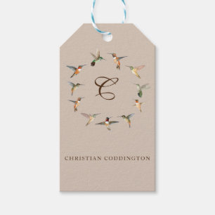 Etiqueta Para Presente Monograma de pássaro