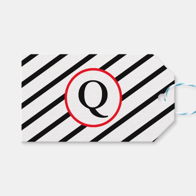 Etiqueta Para Presente Monograma decorativo (Frente (horizontal))