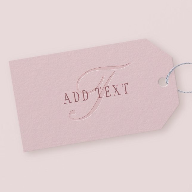 Etiqueta Para Presente Monograma Elegante | Ouro Rosa (Criador carregado)