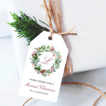 Monograma Feriado de Wreath Greenery de inverno