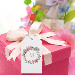 Etiqueta Para Presente Monograma Floral em Aquarela – Personalize a Inici