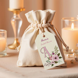 Etiqueta Para Presente Monograma Personalizado de Chá de panela Floral An