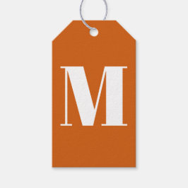 Etiqueta Para Presente Monograma personalizado inicial de abóbora moderno