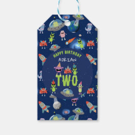 Etiqueta Para Presente Monstro Alien Cute Espaço Nome Idade Aniversário C