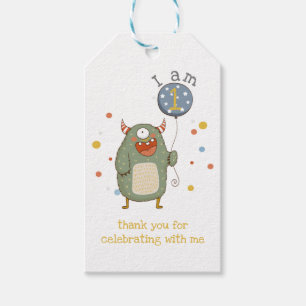 Etiqueta Para Presente Monstro de Cuta Personalizável com Aniversário de 