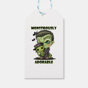 Etiqueta Para Presente Monstro de Frankenstein Fofo com pelúcia
