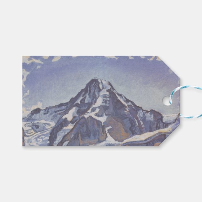 Etiqueta Para Presente Montanha Monge Com Nuvens (Ferdinand Hodler) (Frente (horizontal))