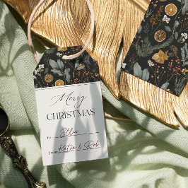 Etiqueta Para Presente Moody Winter Botanical Patterno Christmas