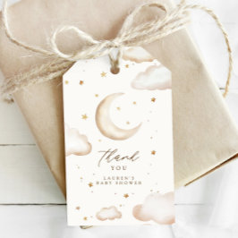 Etiqueta Para Presente Moon and Stars Baby Shower Thank You Tag