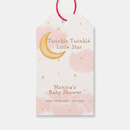 Etiqueta Para Presente Moon Stars Twinkle Garota Bebê Chuva