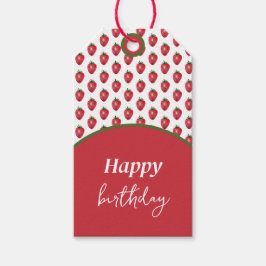 Etiqueta Para Presente Morangos Aquarela Pintura à mão em Blush