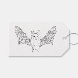 Etiqueta Para Presente Morcego Minimalista Com Asas Arte De Linha Feliz H