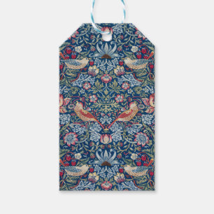 Etiqueta Para Presente Morris - Padrão Floral de Morango Vintage