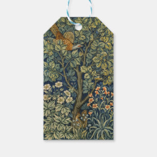 Etiqueta Para Presente Morris Vintage Pheasant squirrel & Flor Patterno