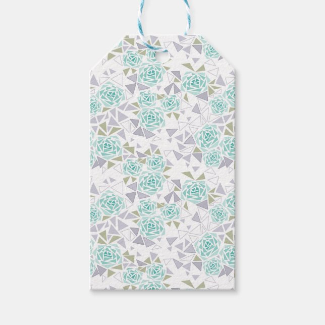 Etiqueta Para Presente Mosaico, flores (Frente)