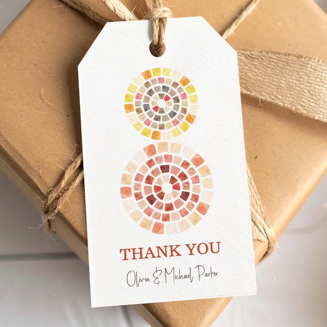 Etiqueta Para Presente Mosaicos circulares (Criador carregado)