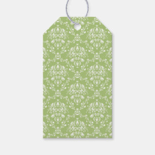 Etiqueta Para Presente Moss Green Damask