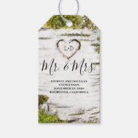 Mossy Birch Tree Heart Sr. e Sra. Wedding