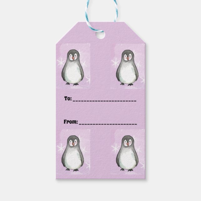 Etiqueta Para Presente Motif pinguim (Frente)