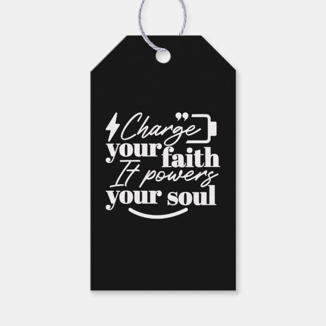 Etiqueta Para Presente Motivational Christian Quote – Charge Your Faith (Frente)