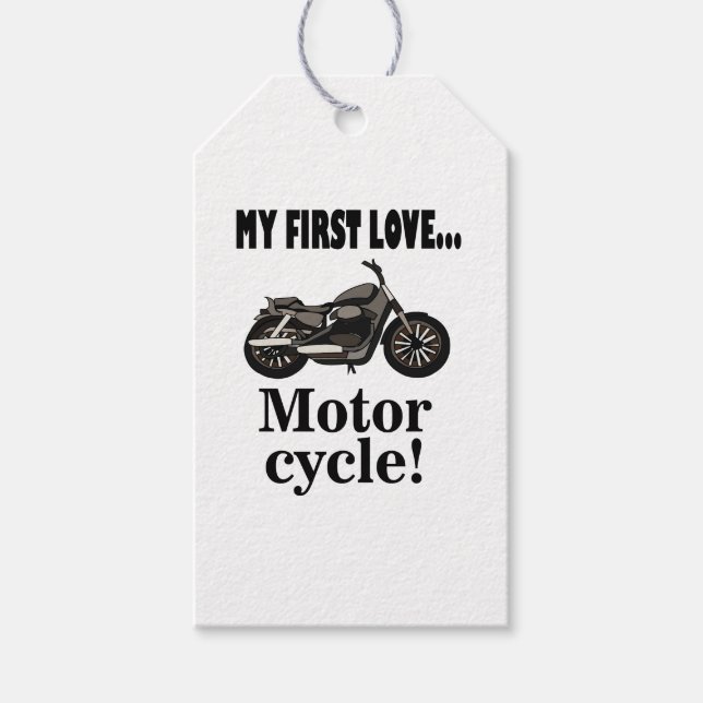 Etiqueta Para Presente Motocicleta Biker Birthday (Frente)