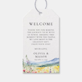Etiqueta Para Presente Mountain Wildflowers Meadow Modern Wedding