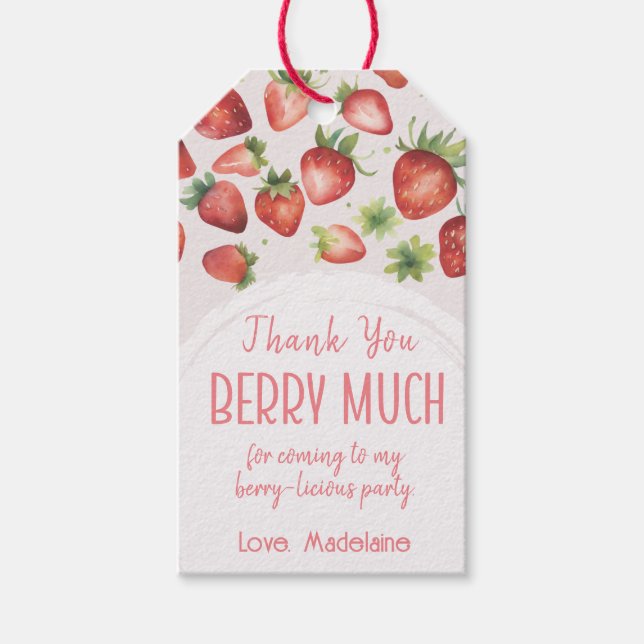 Etiqueta Para Presente Muito Obrigado 1º Aniversário Berry  (Frente)