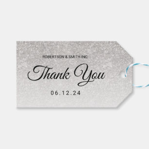 Etiqueta Para Presente Muito Obrigado A Glitter De Prata Do Fundraiser Co