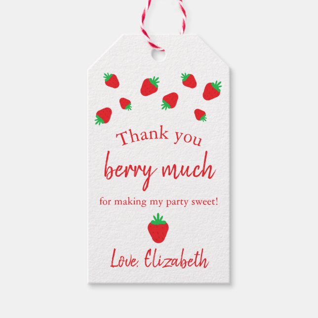 Etiqueta Para Presente Muito Obrigado Berry Aniversário Muito Obrigado (Frente)