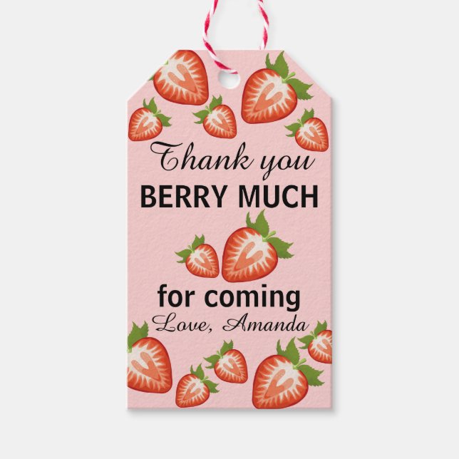 Etiqueta Para Presente Muito obrigado Berry Strawberry (Frente)