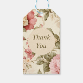 Etiqueta Para Presente Muito obrigado, fofa vintagem floral elegante.