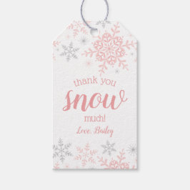 Etiqueta Para Presente Muito Obrigado NEVE Inverno ONEderland Rosa Prata