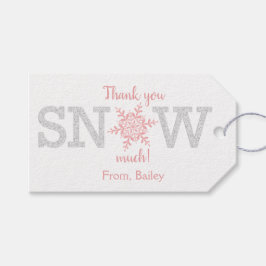 Etiqueta Para Presente Muito Obrigado SNOW Inverno ONEderland Rosa Prata
