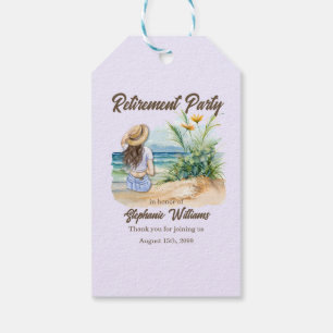 Etiqueta Para Presente Mulher elegante do tema da praia da reforma femini