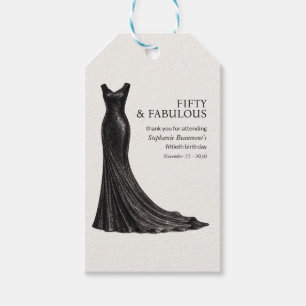 Etiqueta Para Presente Mulher Elegante Vestido Preto Fabuloso 50º Anivers