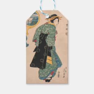 Etiqueta Para Presente Mulher Kimono japonesa: Ukiyo-e Woodblock Impressã