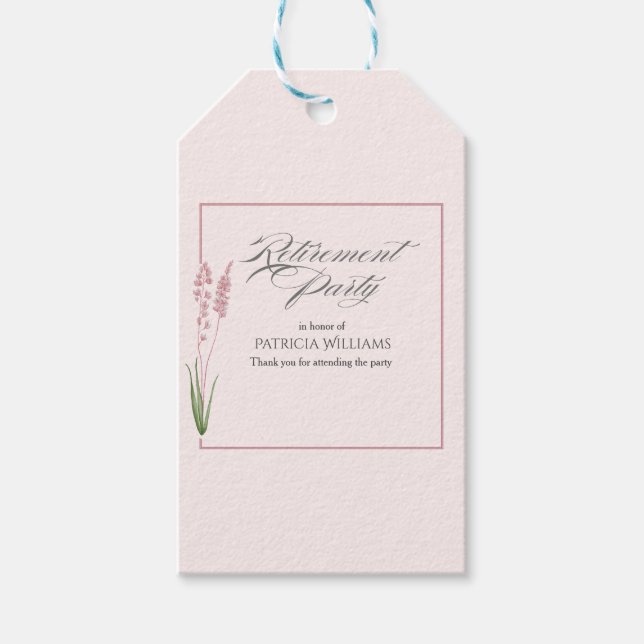 Etiqueta Para Presente Mulheres Elegantes Pastel Wildflower Retirement Pa (Frente)