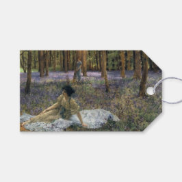 Etiqueta Para Presente Mulheres em Paisagem de Woodland com Bluebeldes