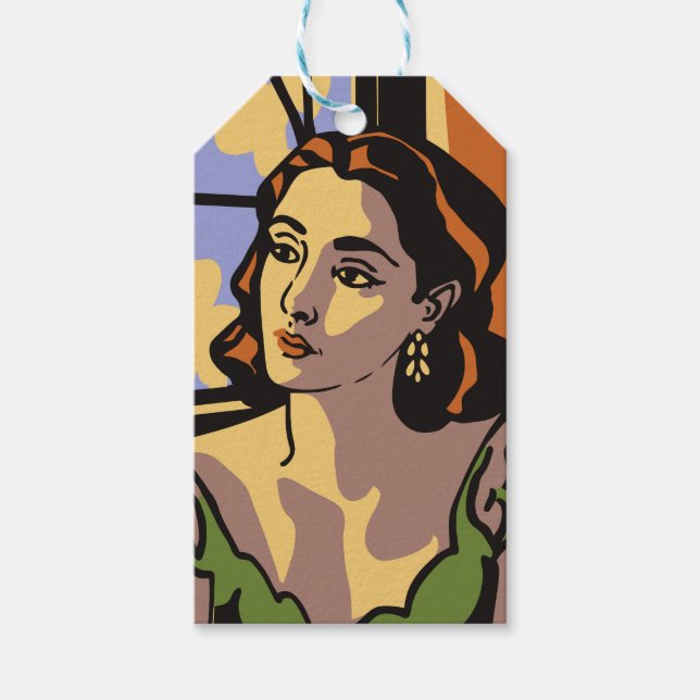 Etiqueta Para Presente Mulheres retratam pop art (Frente)