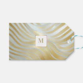 Etiqueta Para Presente Multipadrão Dourado e branco de opulência em chic