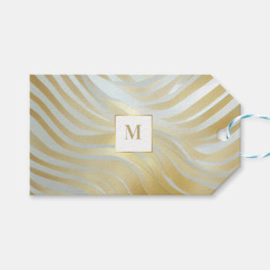 Etiqueta Para Presente Multipadrão Dourado e branco de opulência em chic