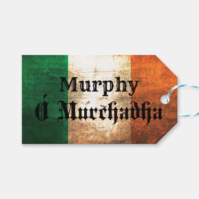 Etiqueta Para Presente Murphy Irish Flag (Frente (horizontal))