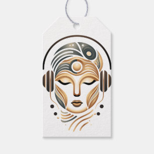 Etiqueta Para Presente Música Zen Minimalista Deusa Geométrica Abstrata