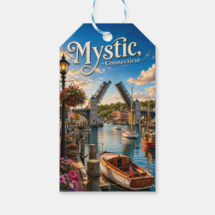 Etiqueta Para Presente Mystic, Connecticut Ponte Basculante do Porto